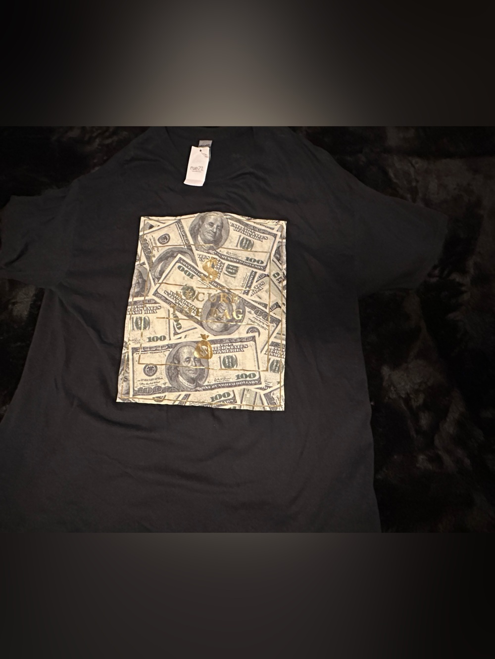 NEW rue 21 SECURE THE BAG Metallic Money Tee Men's XL 💵
